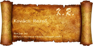 Kovács Rezső névjegykártya