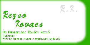 rezso kovacs business card